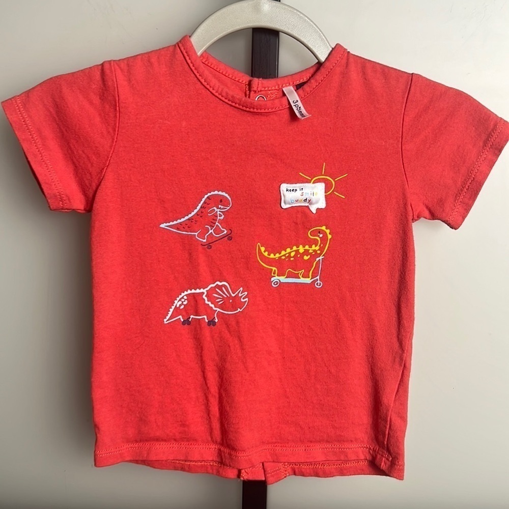 3 Pommes Dinosaur Shirt Size 12 mo